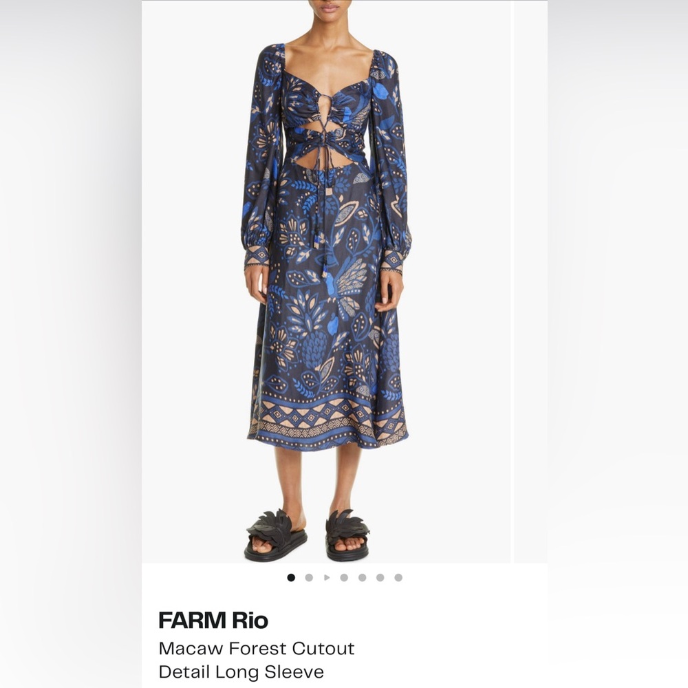 FARM Rio Macaw cutout dress